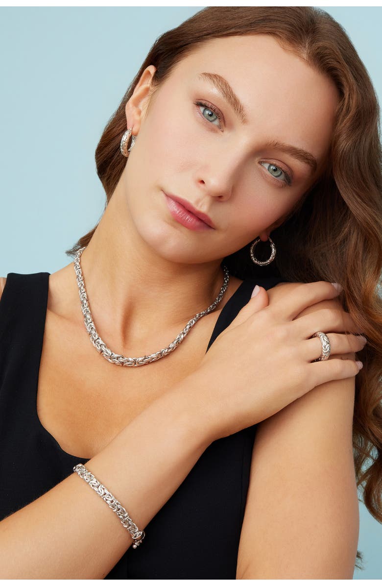 Oradina Sterling Silver Byzantine Artisan Bracelet, Alternate, color, Silver