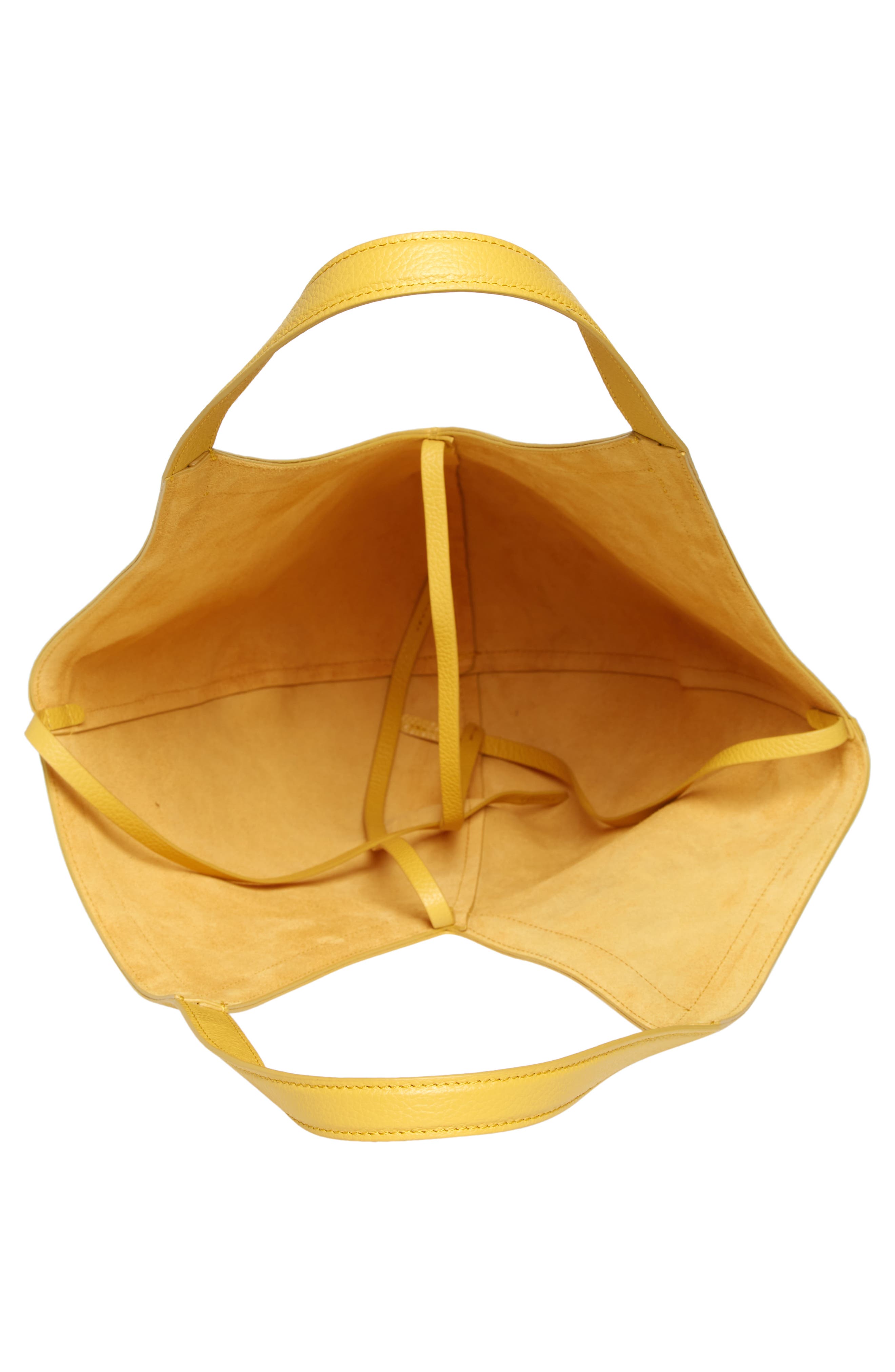 Small Soft M Leather Hobo Bag, Alternate, color, CITRUS