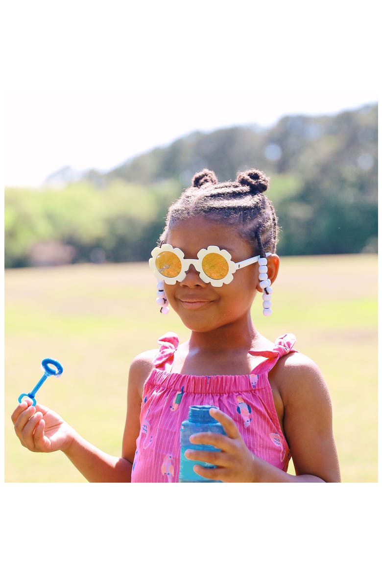 Kids' Daisy Polarized Flower Shaped Sunglasses, Alternate, color, DAISY WHITE