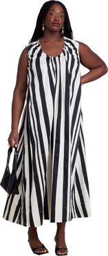 ELOQUII Shirred Neckline Tank Dress