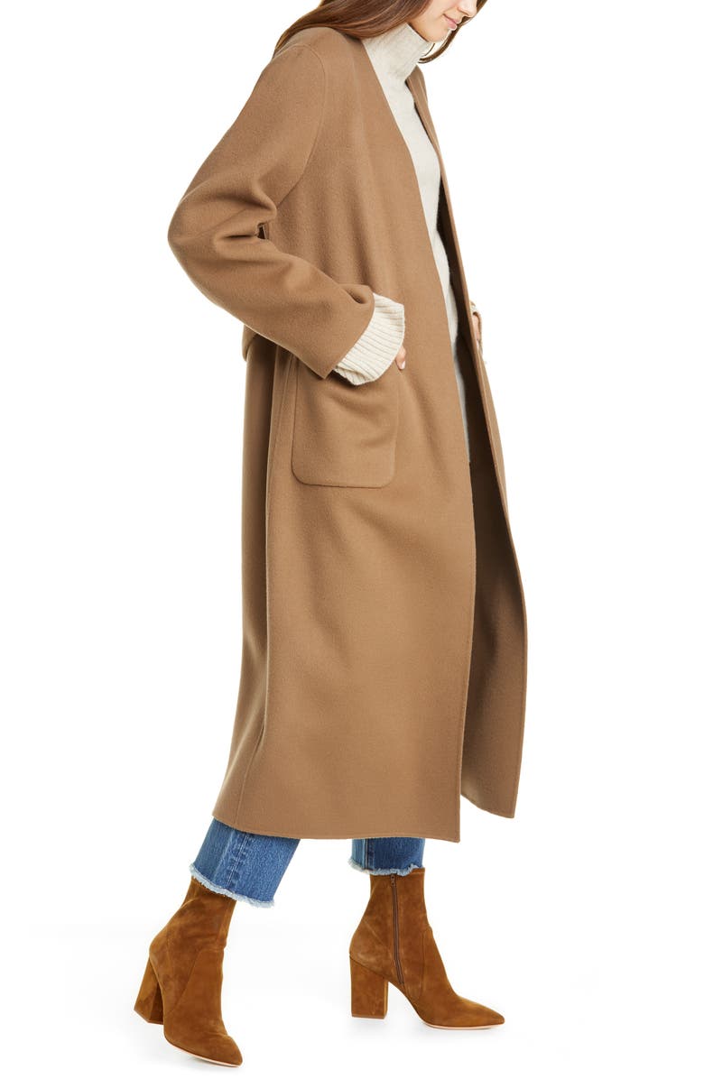 FRAME Bell Double Face Wool & Cashmere Wrap Coat, Alternate, color, 