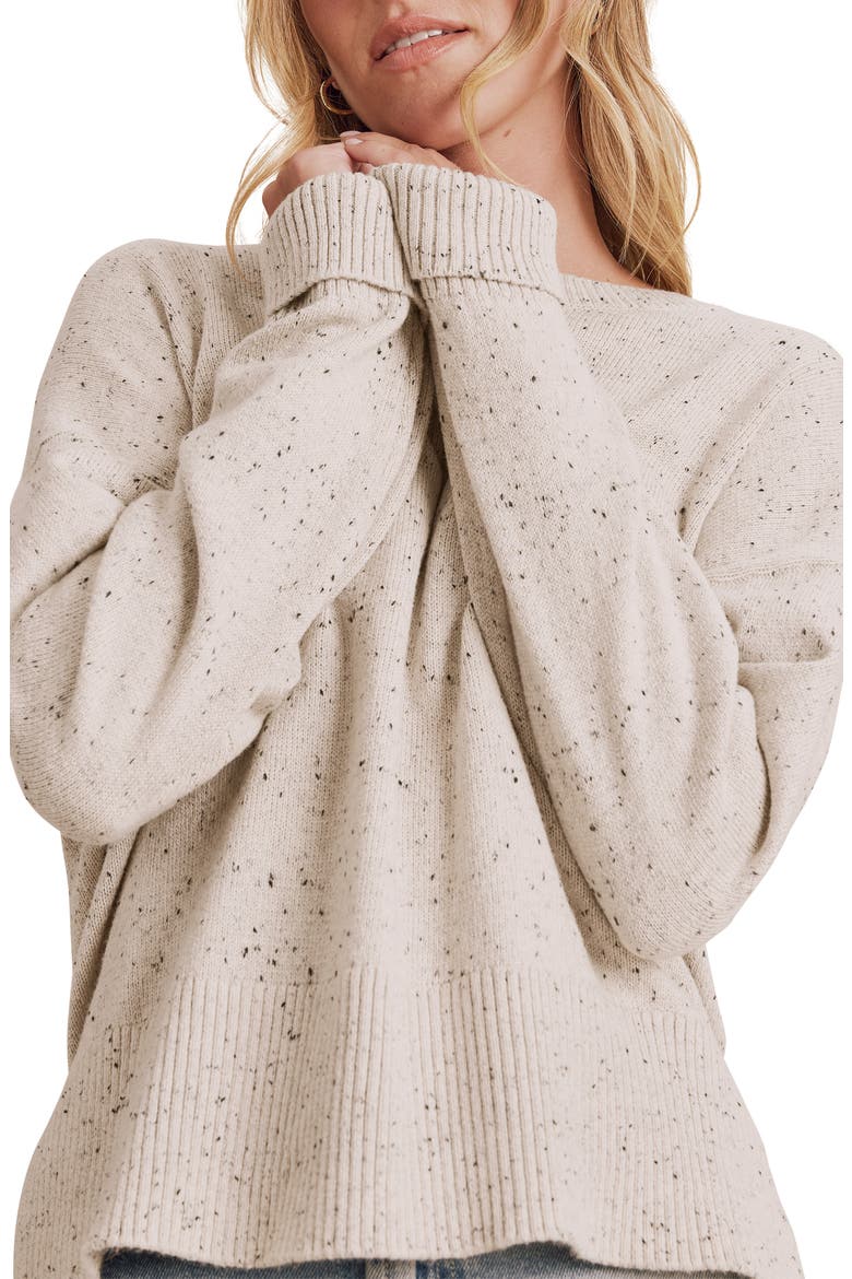 Haven Tweedy Dolman Sleeve Sweater, Alternate, color, PALE OAK BEIGE HEATHER