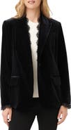 Karen Kane Lace Trim Velvet Blazer