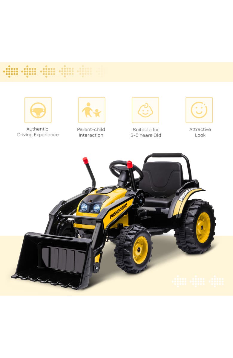 Aosom 6V Kids Ride on Excavator with High/Low Speed, Sound, Alternate, color, Yellow