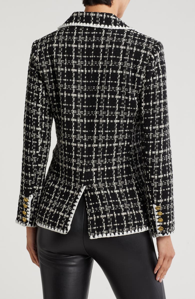 Laundry by Shelli Segal Stitch Trim Tweed Blazer, Alternate, color,