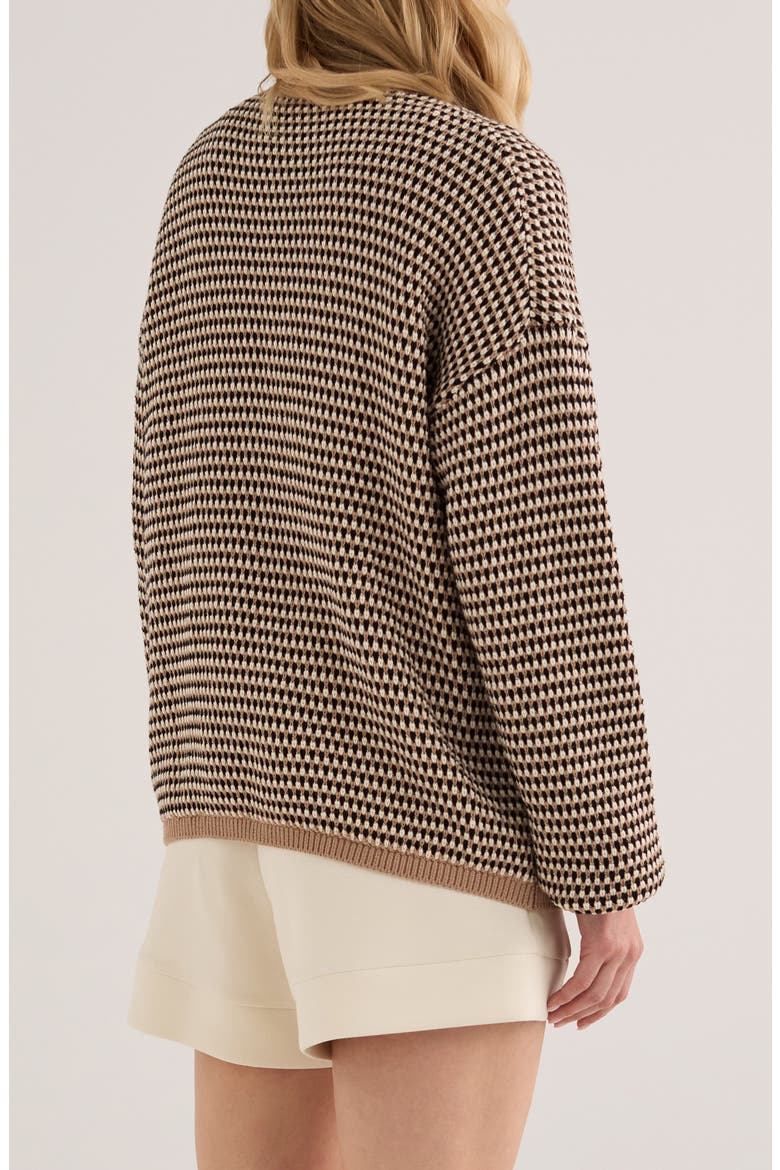 Tidewell Cotton Jacquard Cardigan, Alternate, color, WARM TAUPE