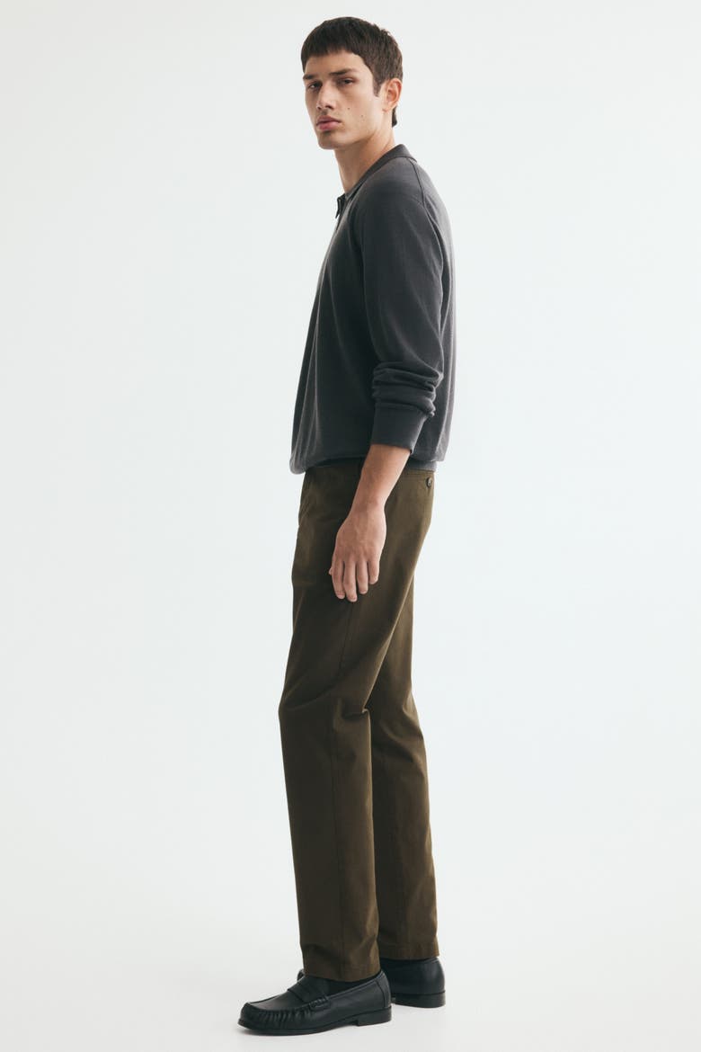 Slim Fit Cotton Chinos, Alternate, color, Dark khaki green