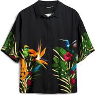 Desigual Floral Short Sleeve Cover-Up Shirt