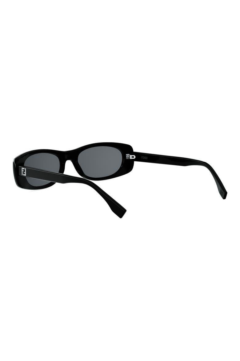 FF Squared 53mm Oval Sunglasses, Alternate, color, SHINY BLACK / SMOKE