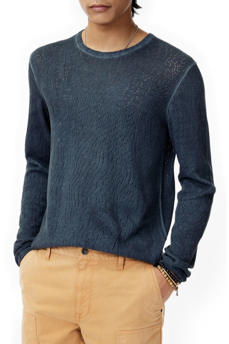 Camden Open Stitch Organic Cotton Sweater, Main, color, NAVY