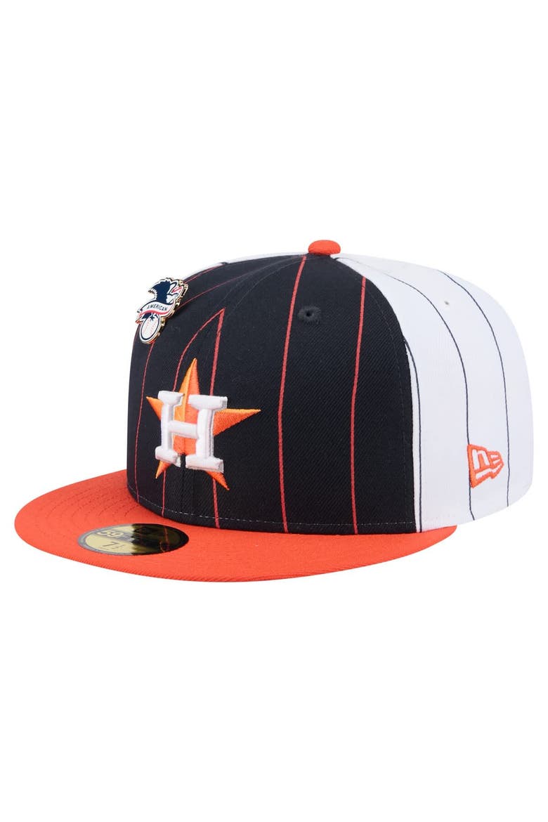 Men's New Era  Navy Houston Astros Pinstripe 59FIFTY Fitted Hat, Main, color, Navy