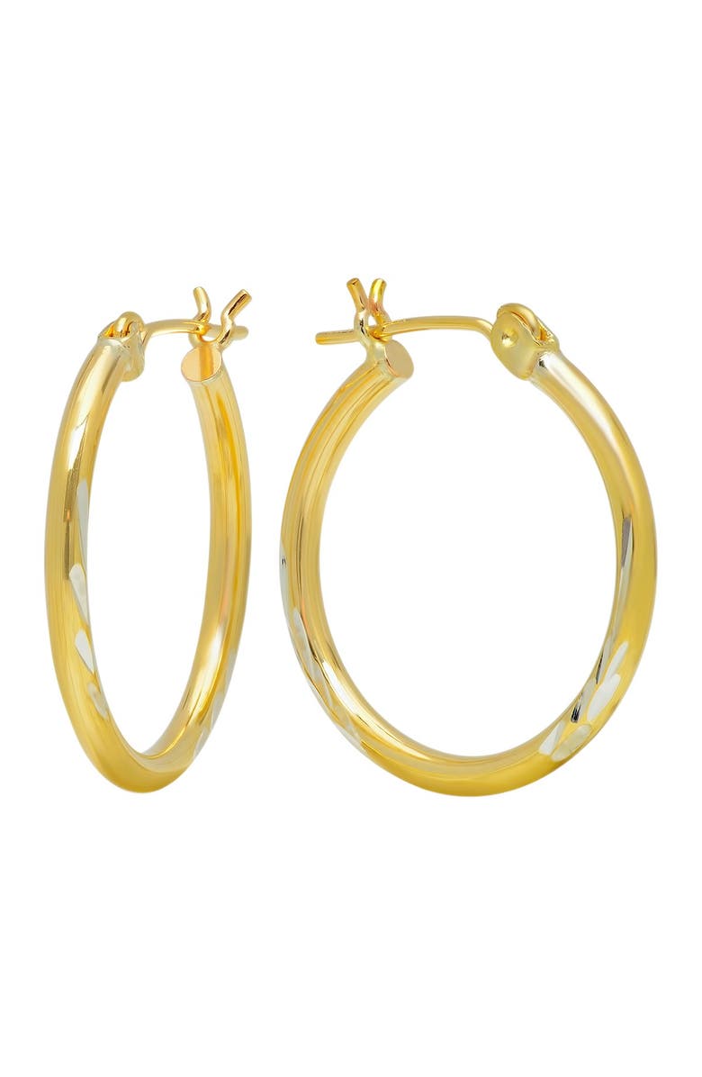 BEST SILVER 14K Bonded Gold 22mm Hoop Earrings, Main, color, 