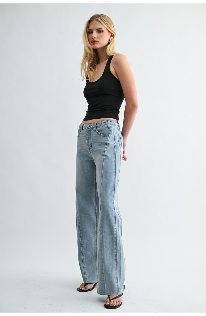 Jemina Denim The Low Seamed Wide, Alternate, color, Light Wash