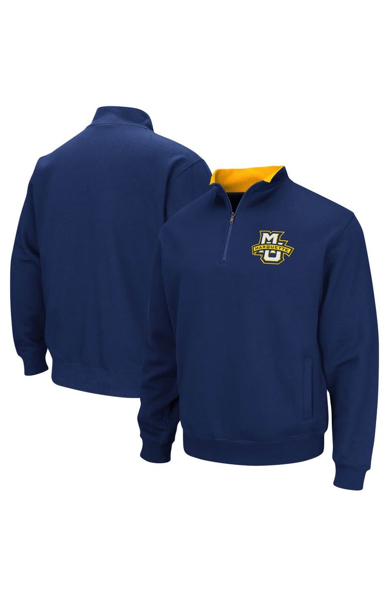 COLOSSEUM Men's Colosseum Navy Marquette Golden Eagles Tortugas Logo Quarter-Zip Jacket, Main, color, Navy
