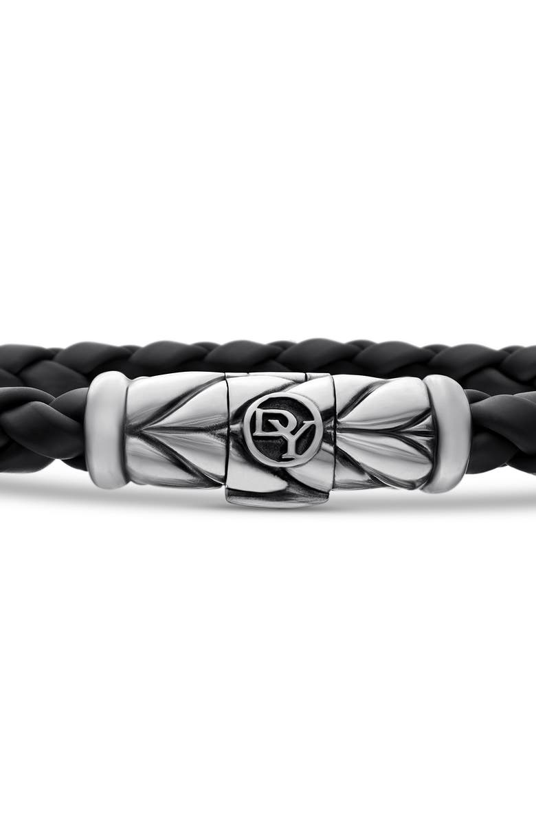 David Yurman Chevron Braided Rubber Bracelet, Alternate, color, Black