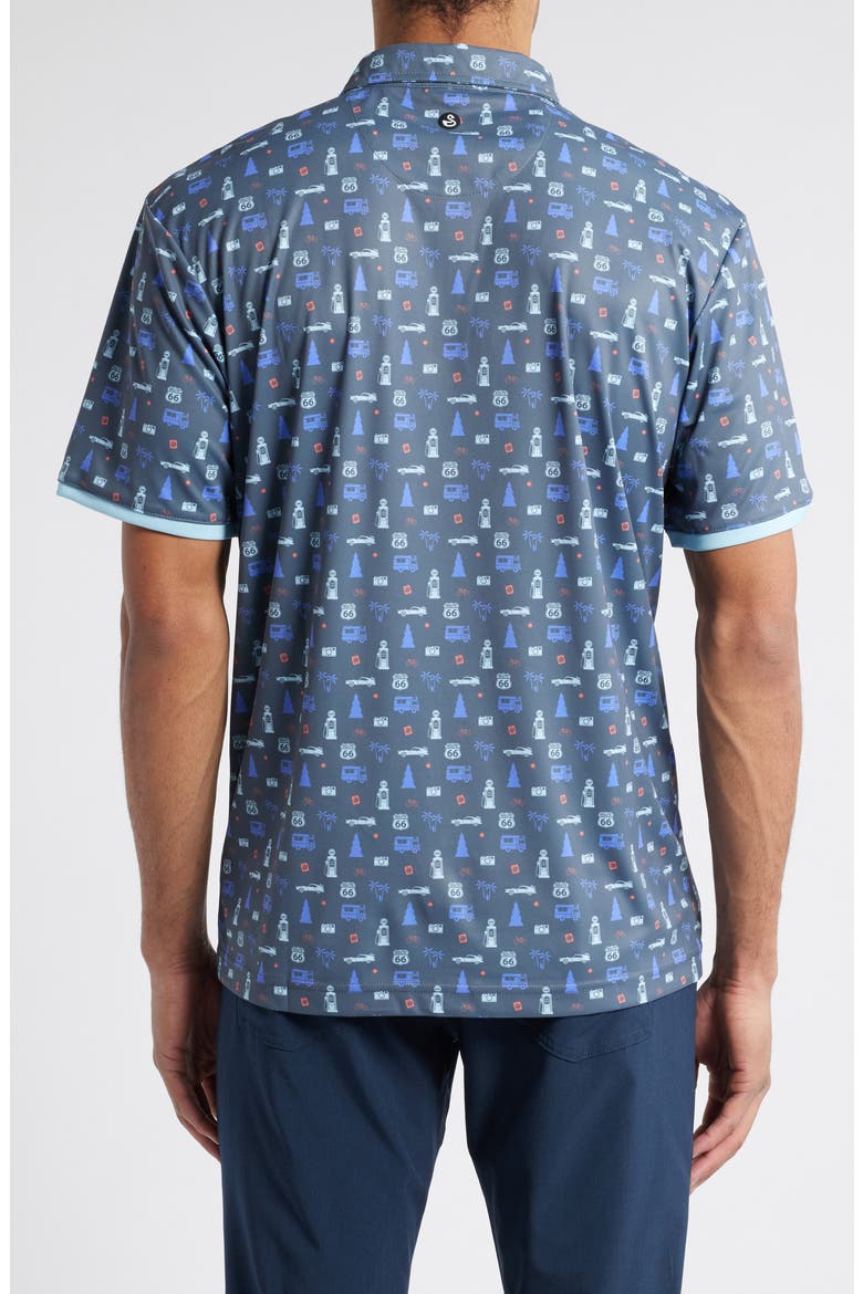 Adventure Print Golf Polo, Alternate, color, GRAPHITE