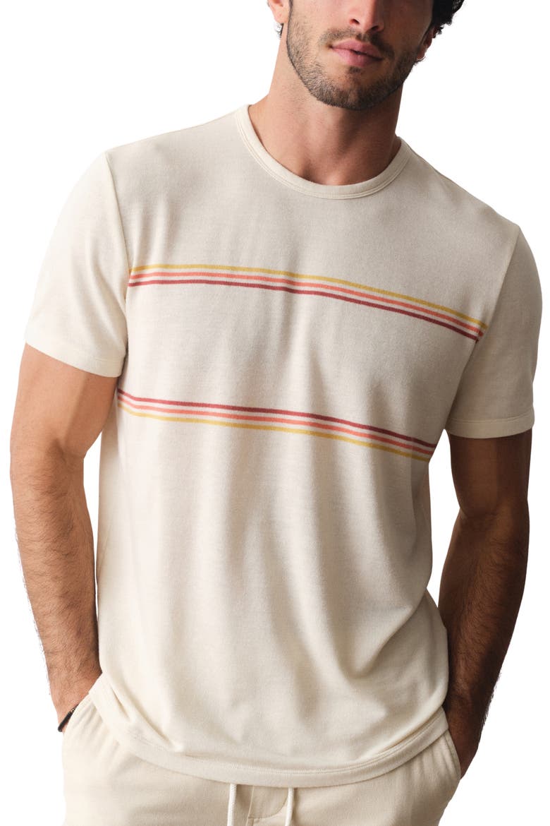 Signature Jacquard Crewneck T-Shirt, Main, color, WHITE SUNSET STRIPE