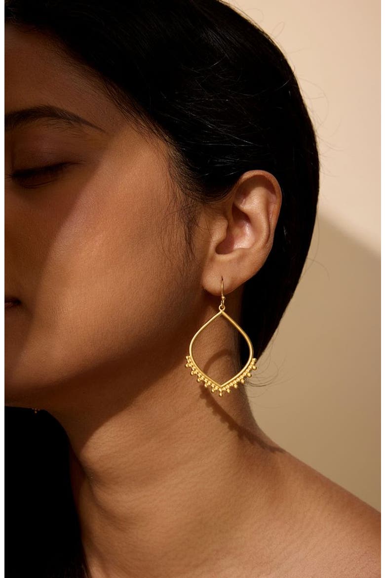 Open to Receive Lotus Petal Hoop Earrings, Alternate, color, Gold