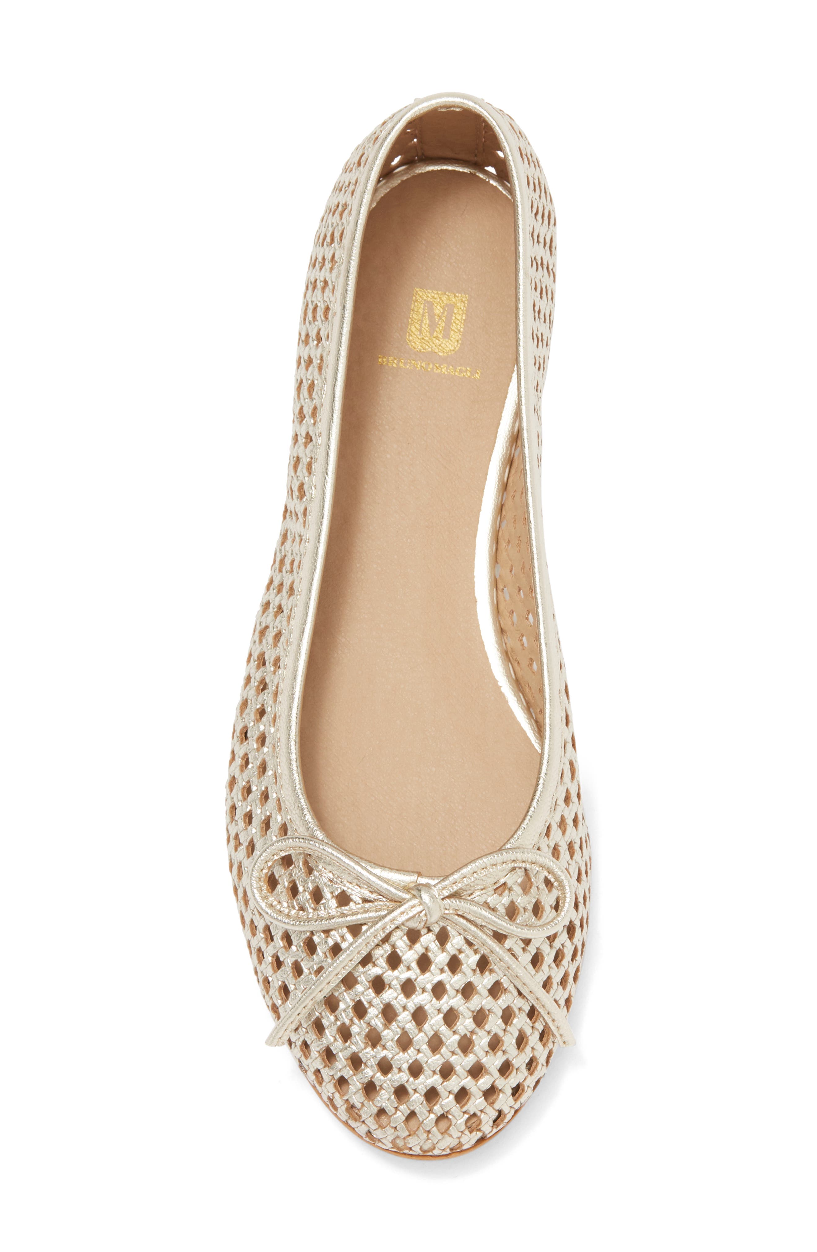 Bruno Magli Janina Woven Flat, Alternate, color, Gold
