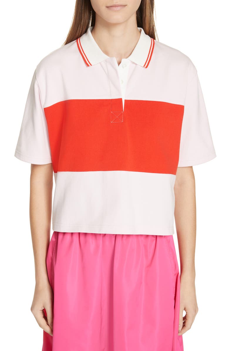 Tory Sport by Tory Burch Tory Sport Colorblock Crop Polo, Main, color, 