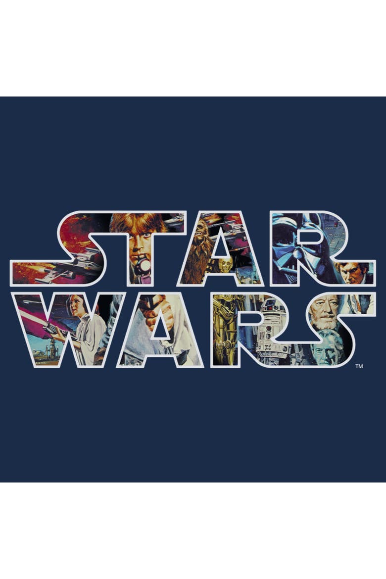 Mens Star Wars Epic Logo T Shirt, Alternate, color, Navy Blue Heather