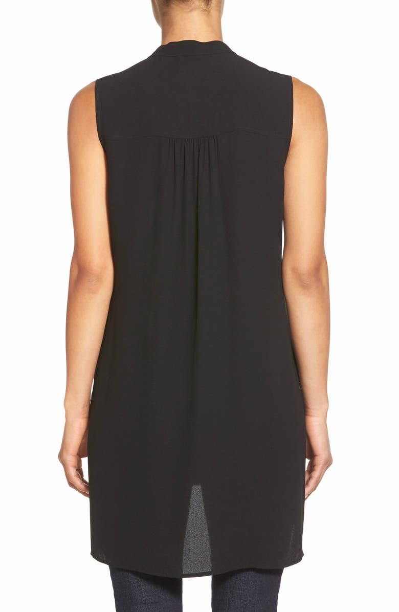 Eileen Fisher Sleeveless Mandarin Collar Silk Tunic, Alternate, color, 