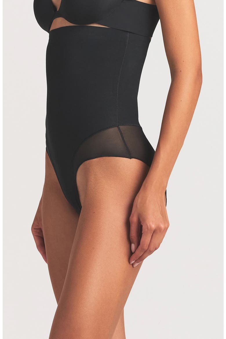 Powermesh Zoned High Waisted Briefs, Alternate, color, ONYX