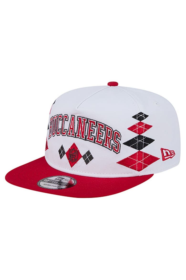 Men's New Era  White Tampa Bay Buccaneers Argyle 19TWENTY Adjustable Hat, Alternate, color, White