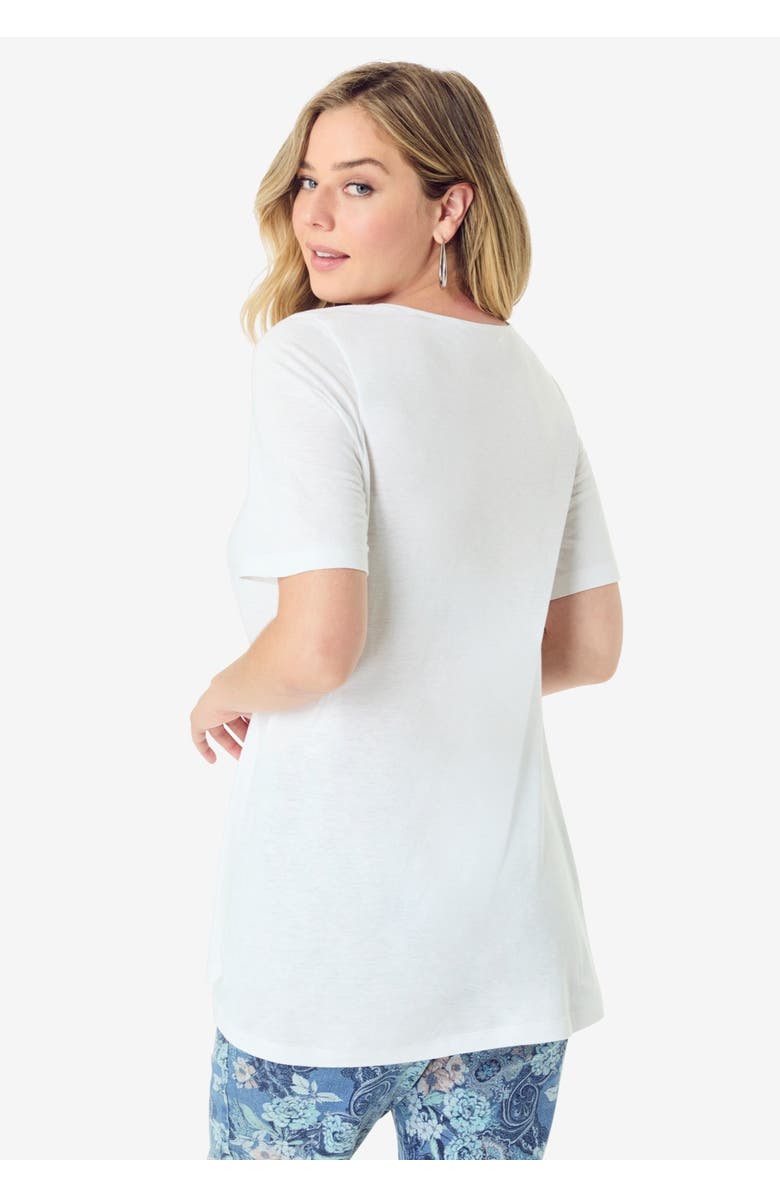 Roaman's Eyelet Swing Tee, Alternate, color, White