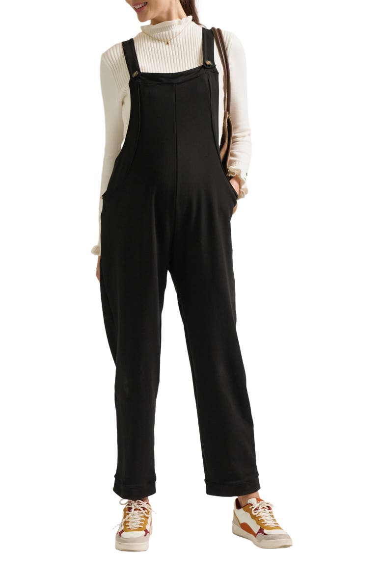 Audrey Maternity & Nursing Overalls, Alternate, color, Black