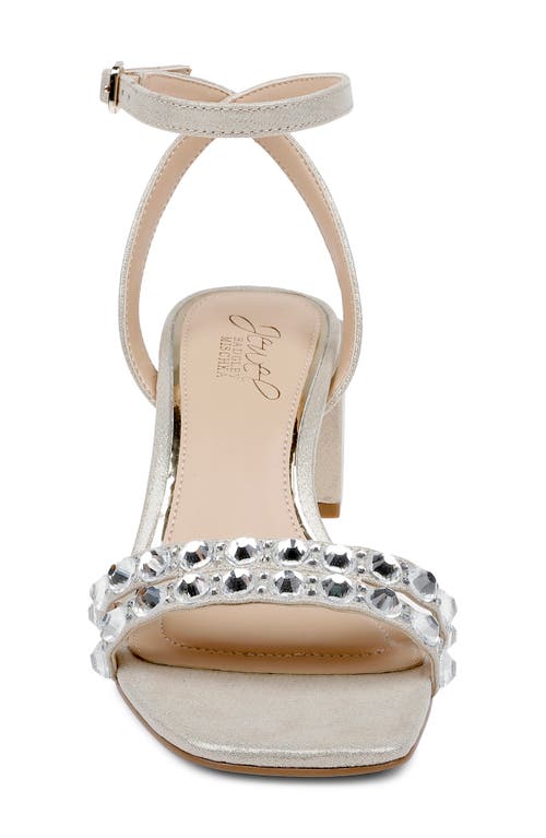 Jewel Badgley Mischka Honor Ankle Strap Sandal In Champagne Gold