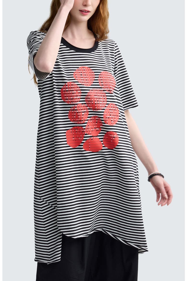 Zarael Striped Jersey Tunic, Alternate, color, Black Strip
