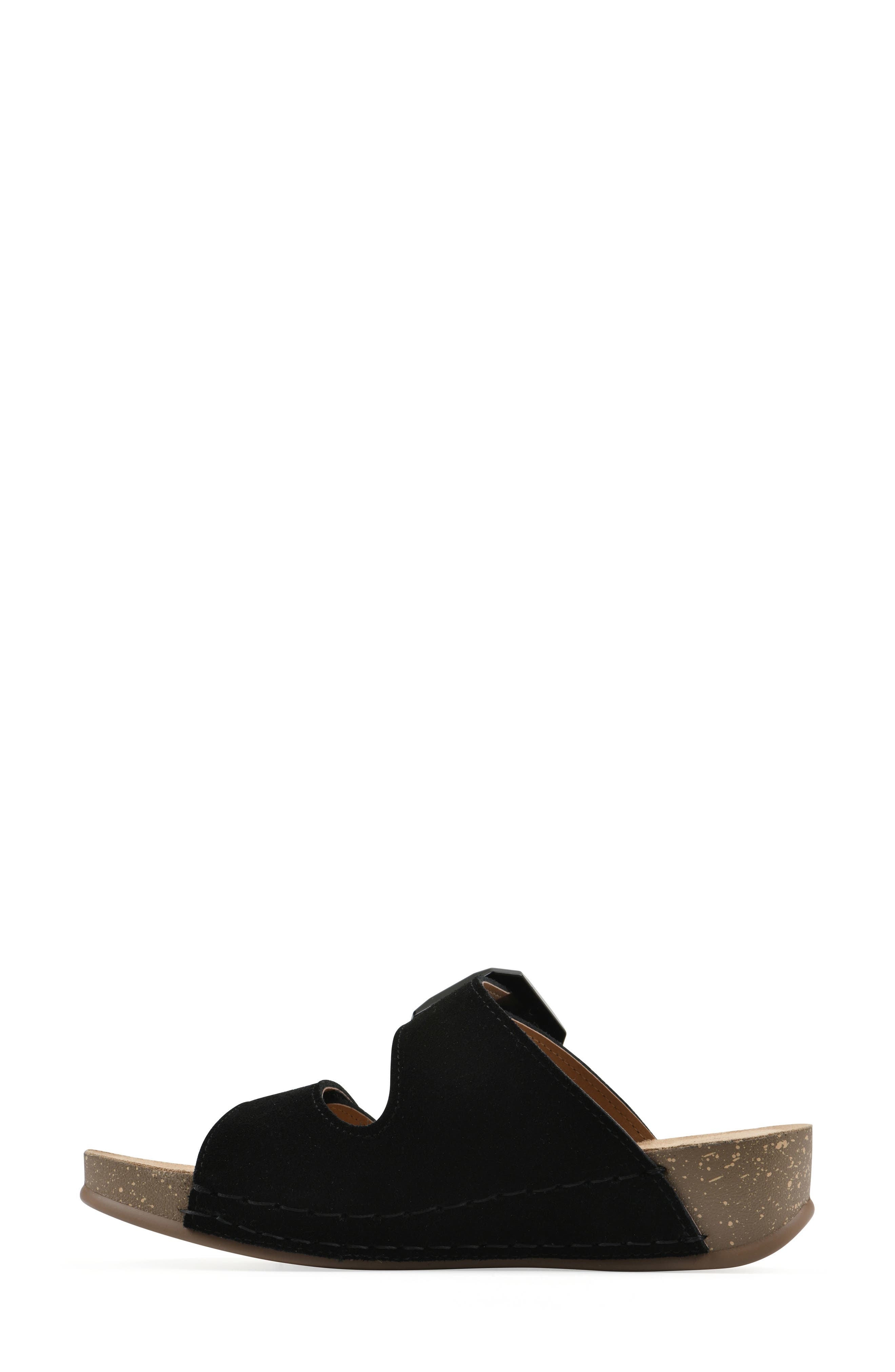 CLIFFS BY WHITE MOUNTAIN Fearful Wedge Sandal, Alternate, color, Black Suede