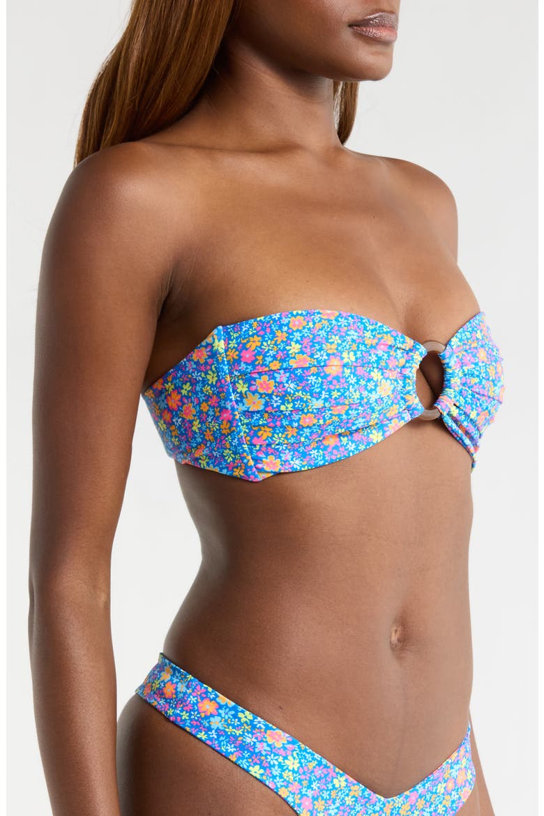 Strapless Bandeau Bikini Top, Alternate, color, ELECTRIC BLOOM