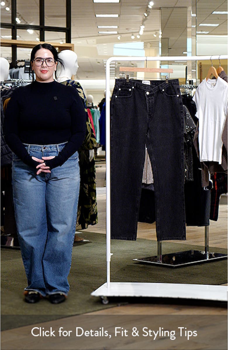 Holly Asymmetric Crossover Waist Straight Leg Jeans, sales video thumbnail
