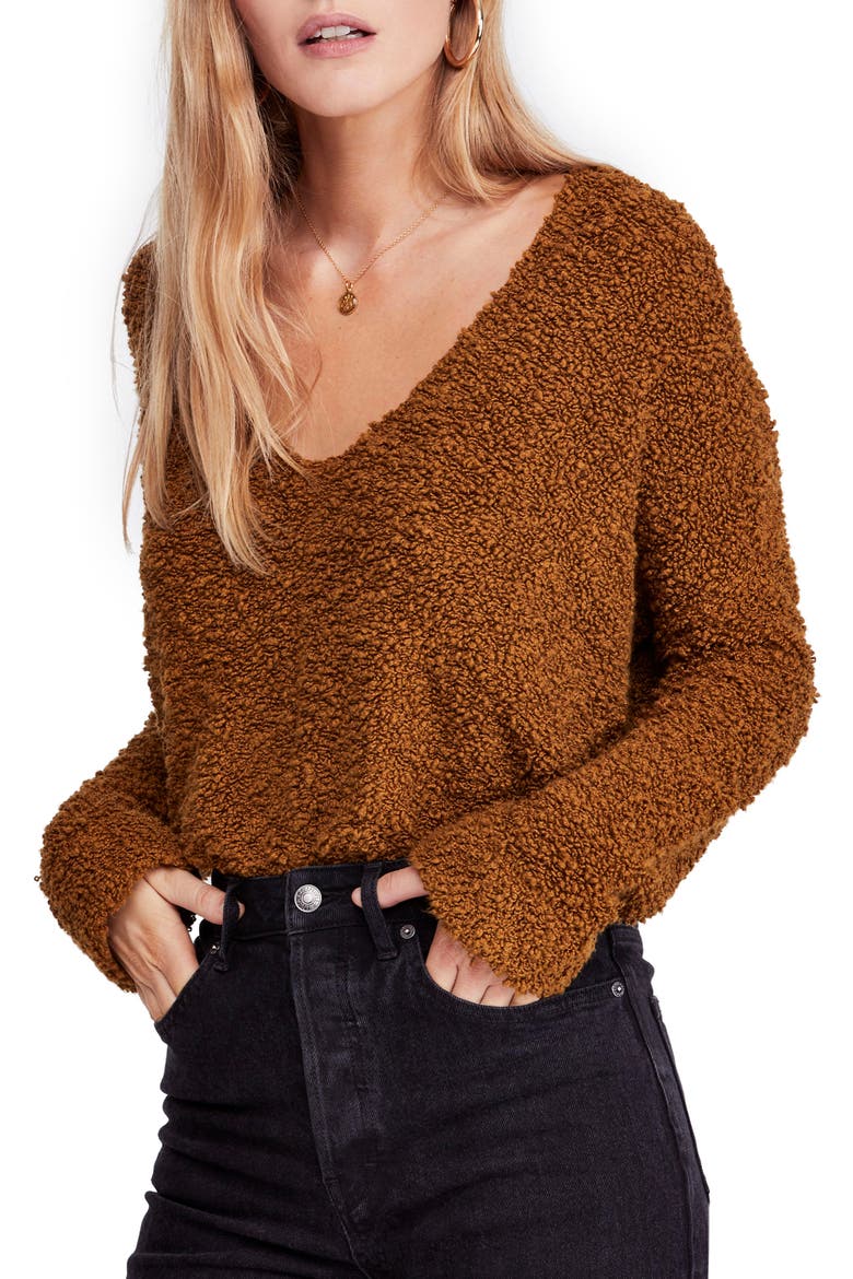 Popcorn Crop Sweater, Main, color, MOSS