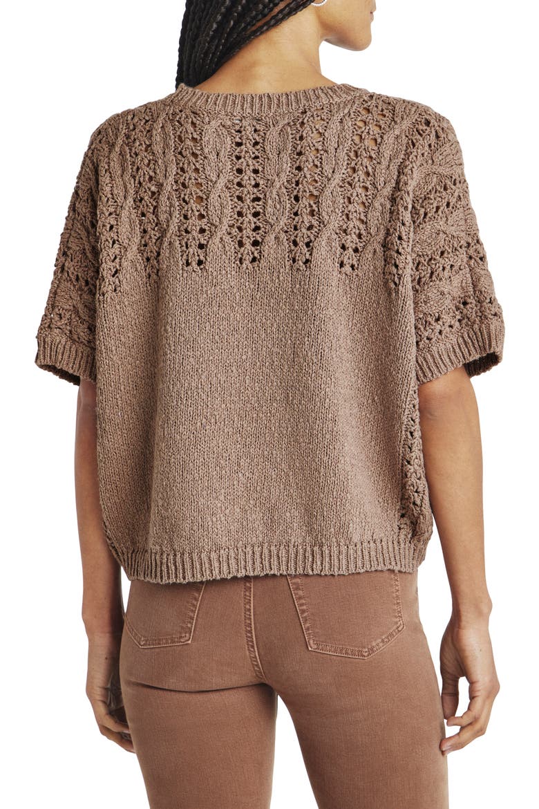 Mason Short Sleeve Sweater, Alternate, color, MACCHIATO