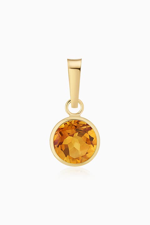 14K Yellow Gold Vivid Round Pendant Charm