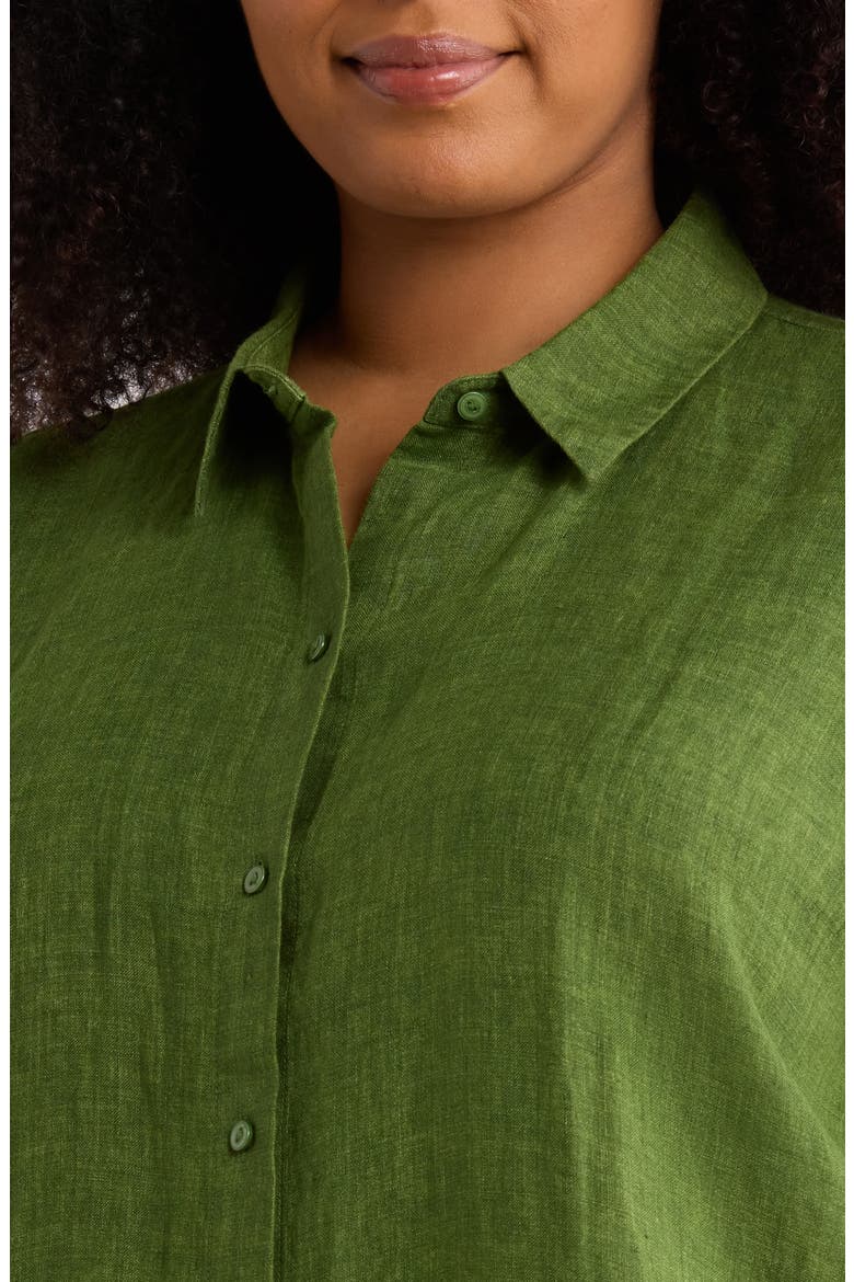 Organic Linen Shirtdress, Alternate, color, FIELD