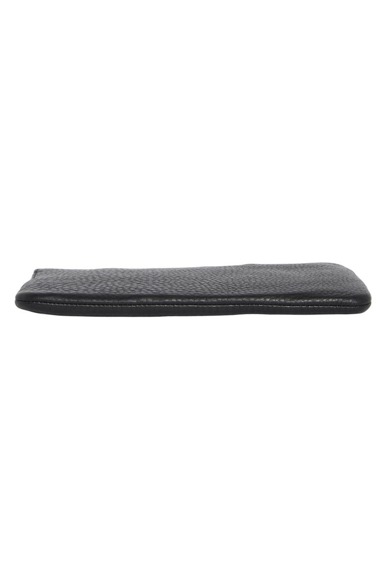 leila pebbled leather medium pouch, Alternate, color, BLACK