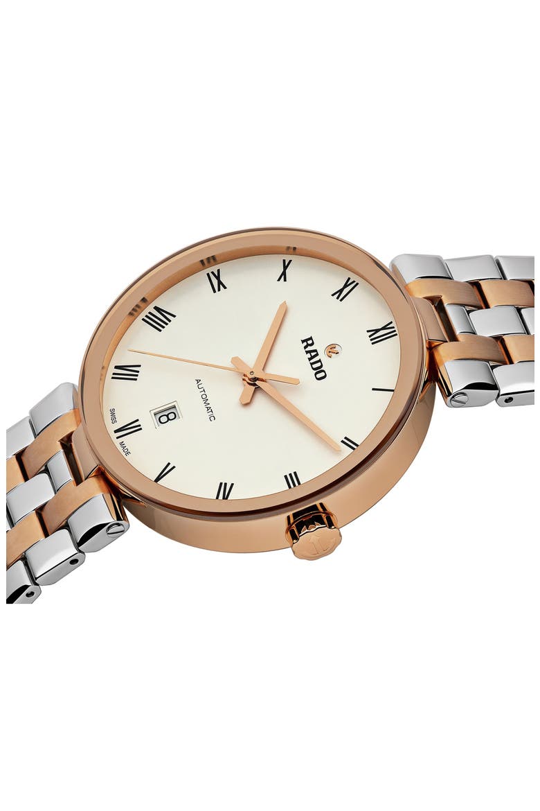 Florence Automatic Bracelet Watch, 38mm, Alternate, color, BRONZE/ SILVER