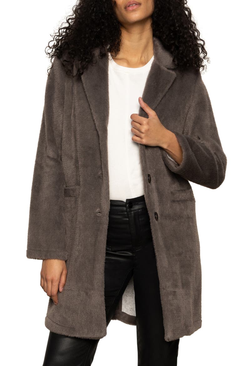 Hometown Faux Fur Jacket, Main, color, BURNT INK
