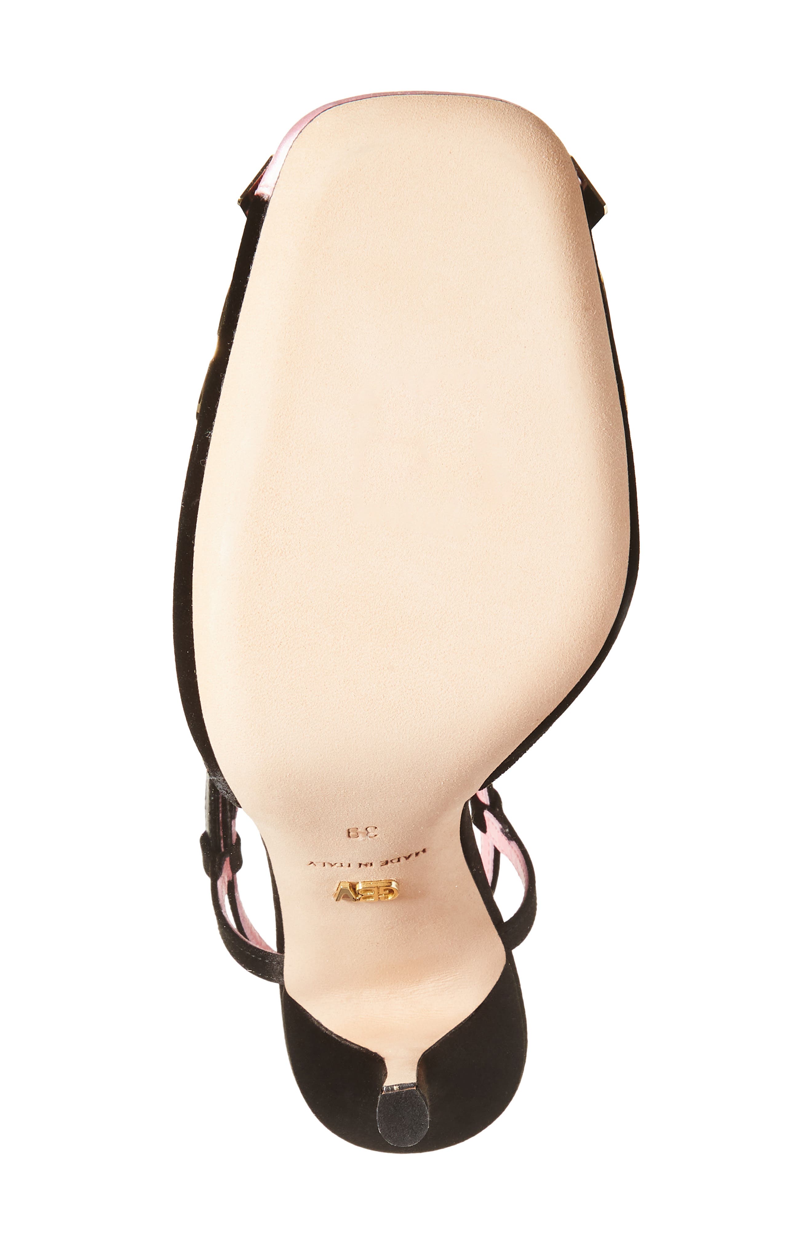 Giambattista Valli Bow T-Strap Pump, Alternate, color, Black/ Rose/ Gold 9557