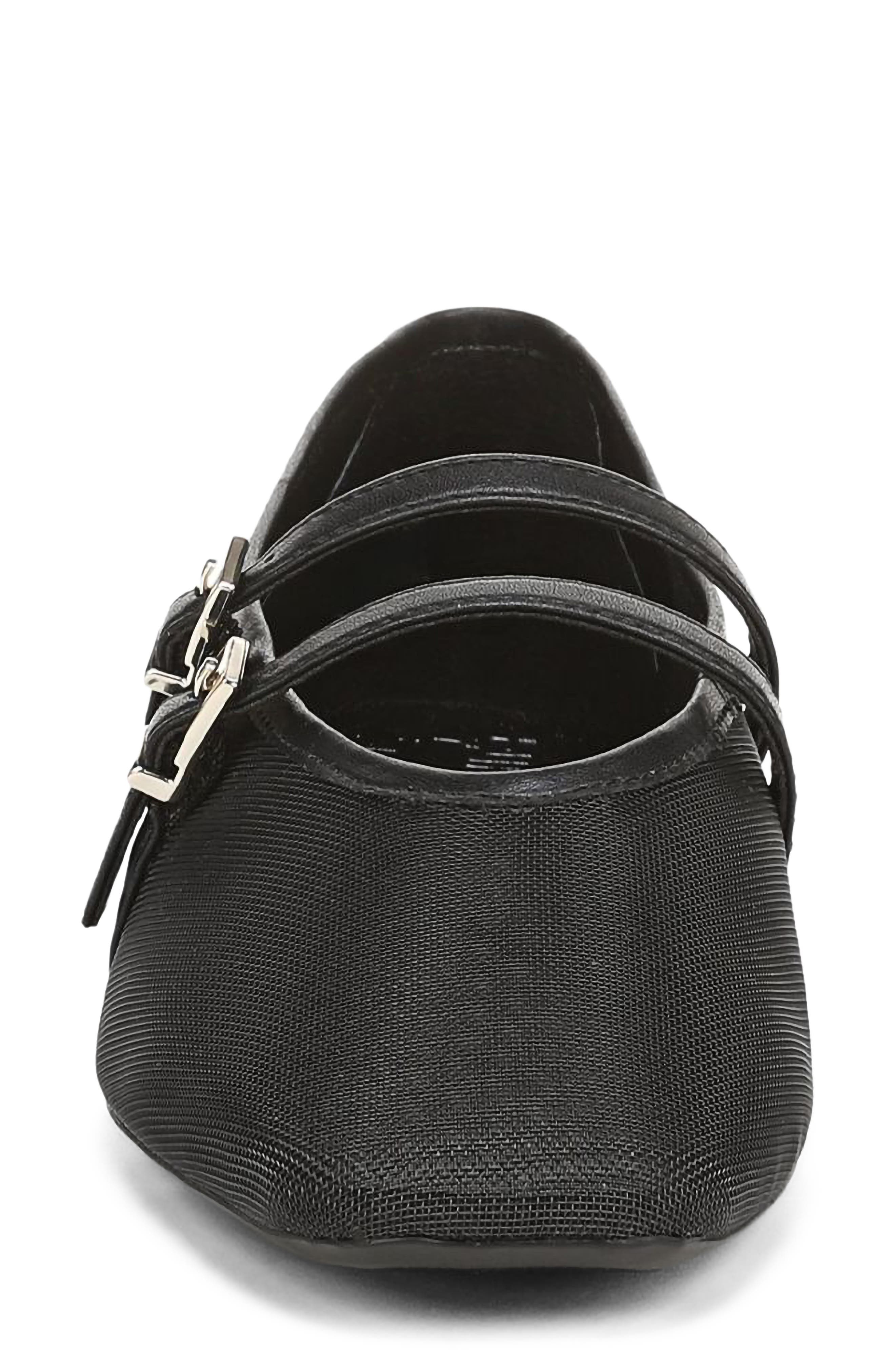 Crista2 Faux Leather Mary Jane Flat, Alternate, color, BLACK FAUX LEATHER