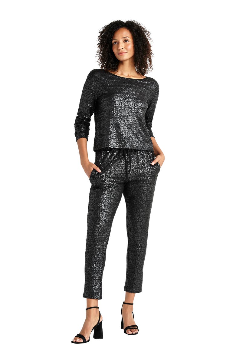Splendid Tavi Sequin Long Sleeve Top, Alternate, color,
