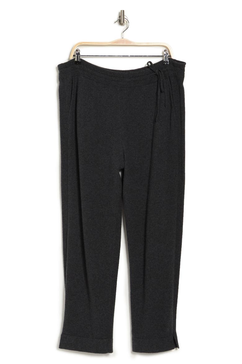Drawstring Stretch Cashmere Crop Pants, Alternate, color, 098-SLATE