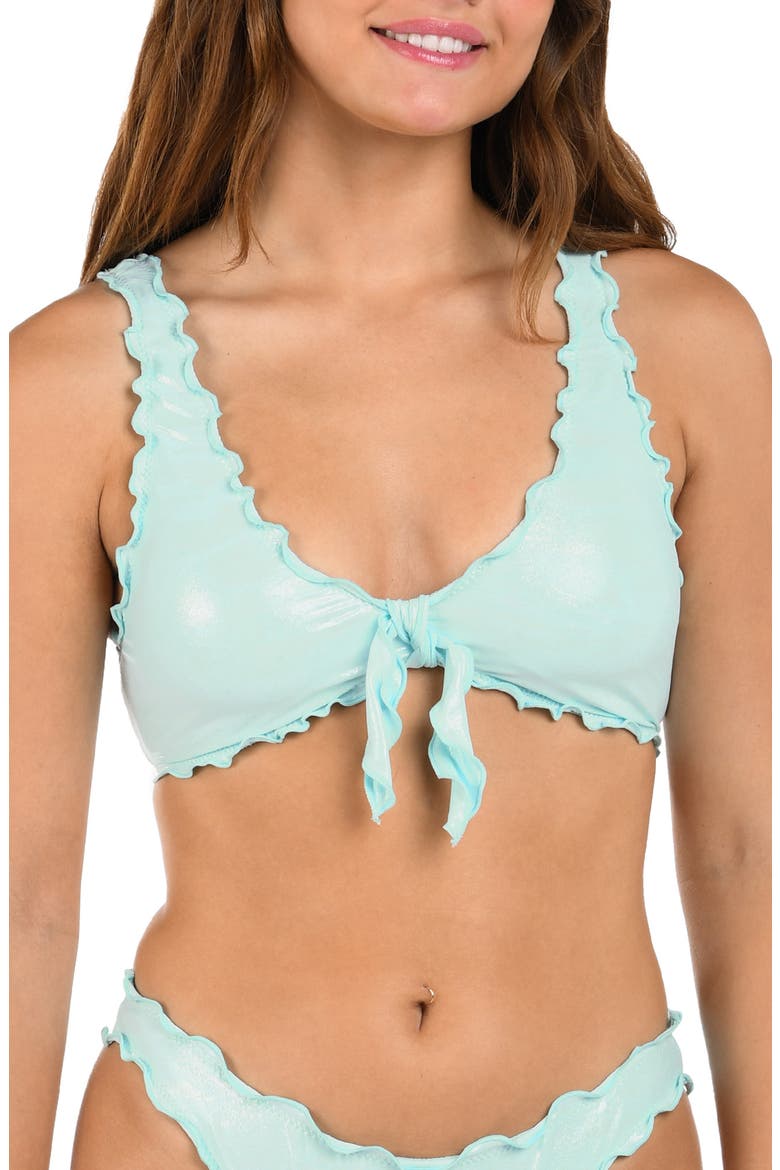 Iridescent Merrow Bralette Bikini Top, Main, color, MINT