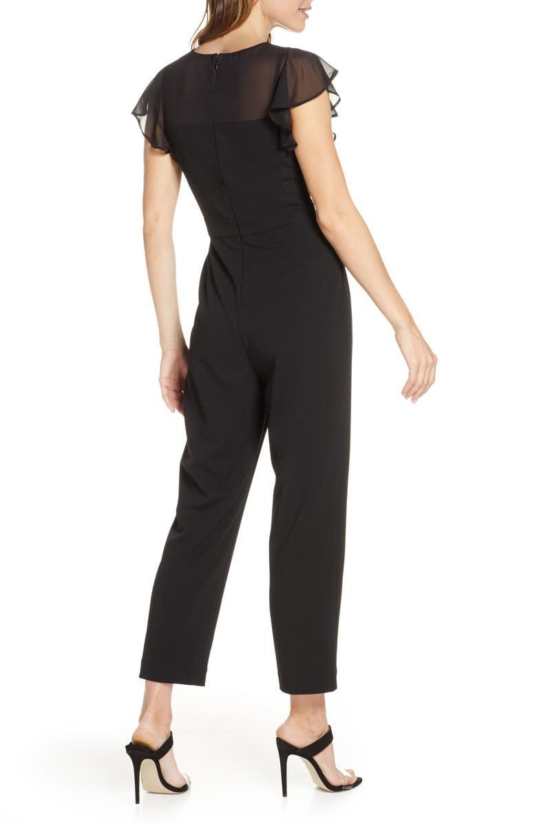 Harper Rose Gathered Illusion Neck Jumpsuit, Alternate, color, 
