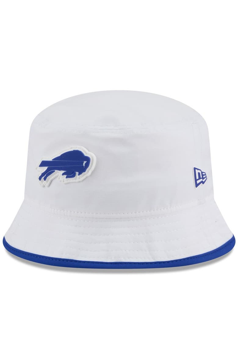 Men's New Era  White Buffalo Bills 2025 NFL Training Camp Stretch Bucket Hat, Main, color, White