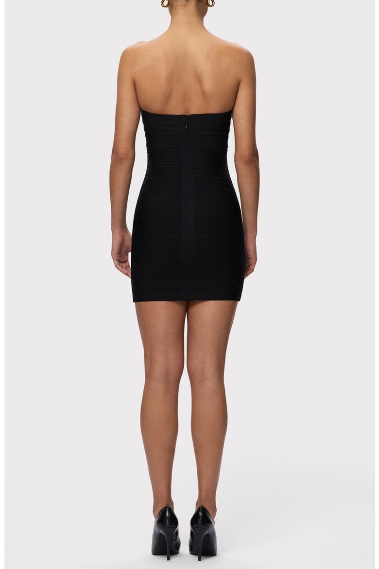 Strapless Bandage Minidress, Alternate, color, BLACK